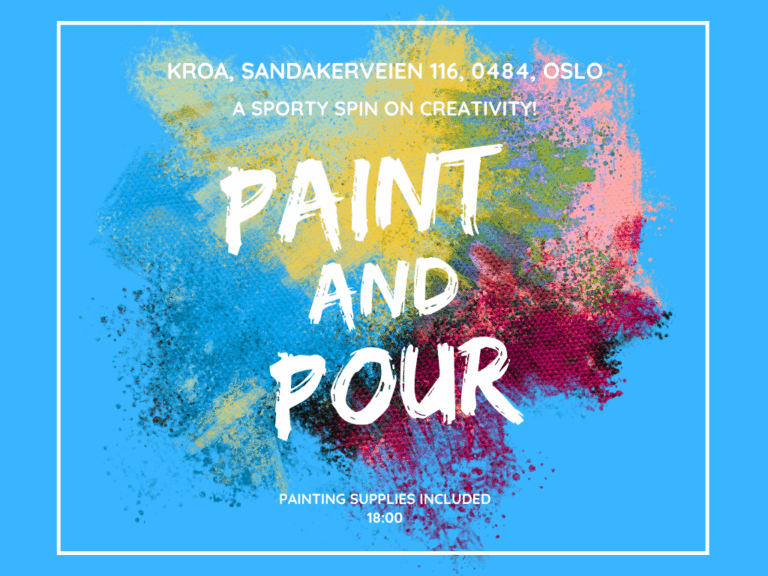 plakat med teksten paint and pour.